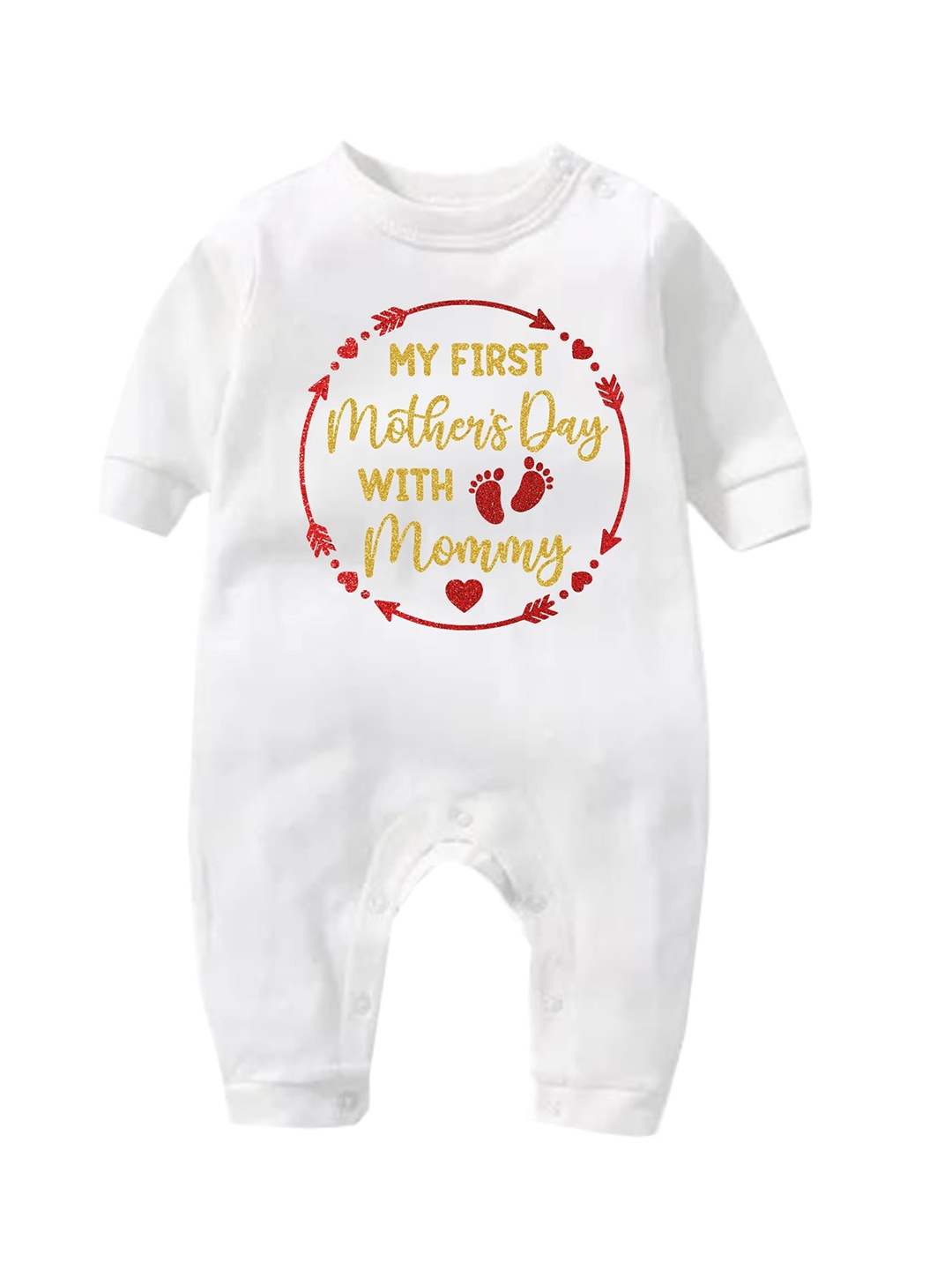 

KNITROOT Infants Printed Cotton Rompers, White