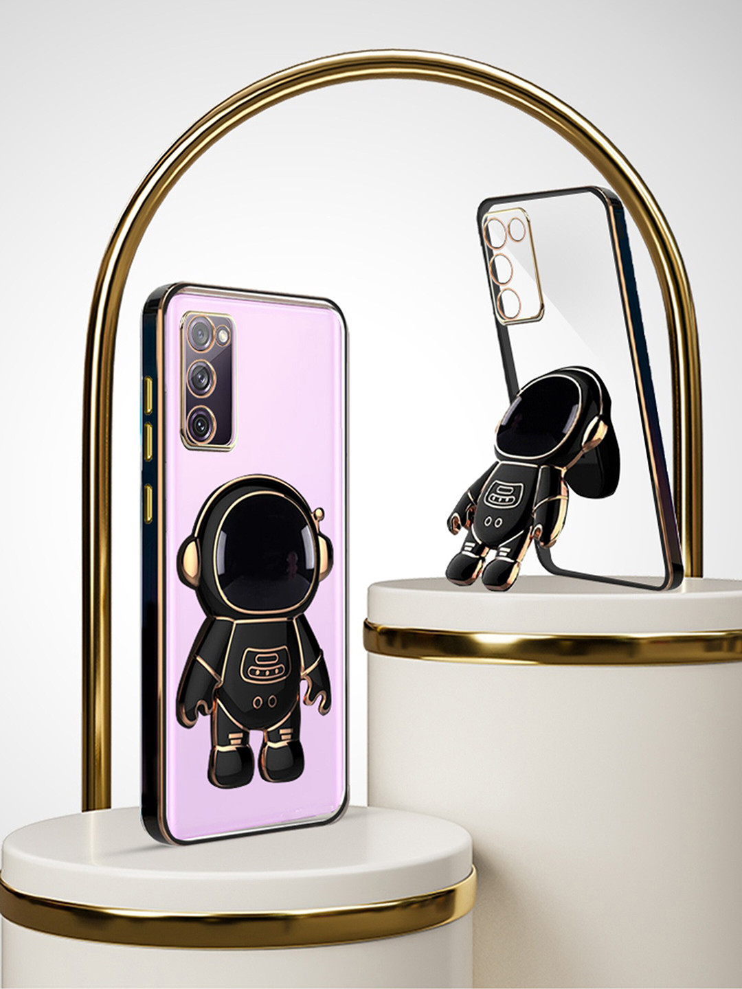 

Karwan Samsung S20 FE Mobile Back Case With Astronaut Holster Stand, Black