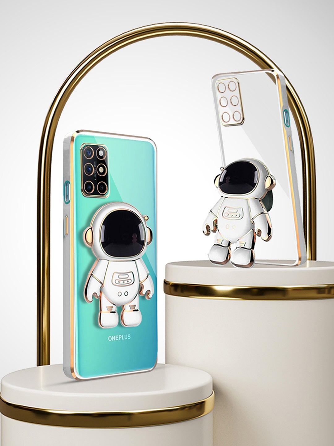 

Karwan OnePlus 8T Chrome3D Astronaut Back Case With Holster, White