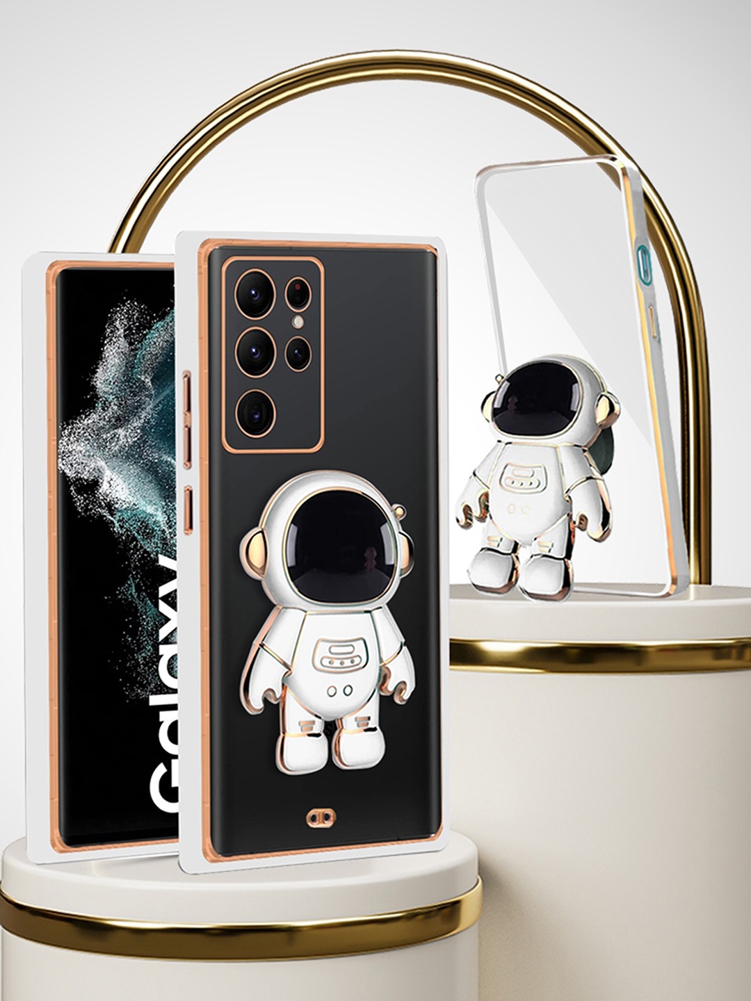 

Karwan Samsung S21 Ultra Phone Back Case With Astronaut Holster Stand, White