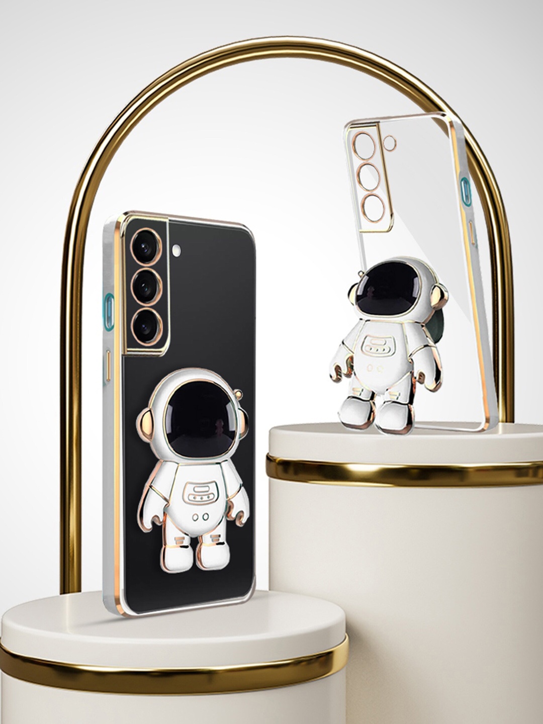 

Karwan Samsung S21 Fe Phone Back Cover With Astronaut Holster Stand, White