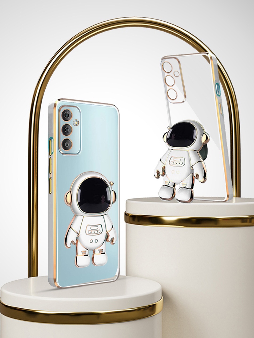 

Karwan Samsung F23 Phone Back Cover With Astronaut Holster Stand, White