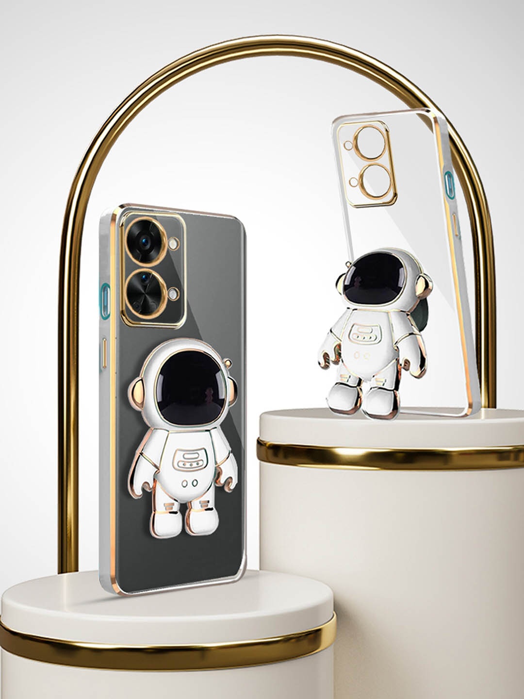

Karwan OnePlus Nord 2T Mobile Back Case With Astronaut Holster Stand, White