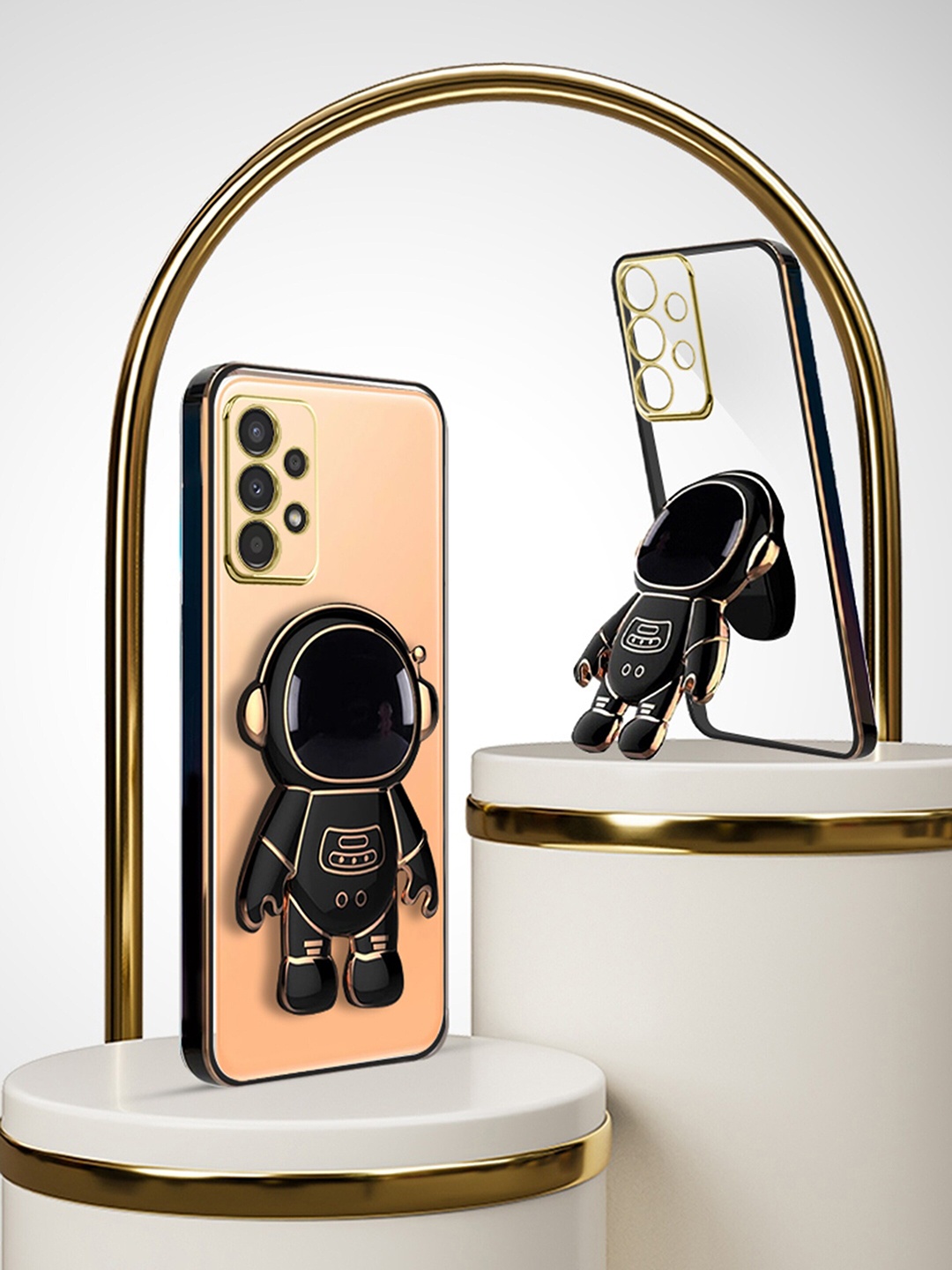 

Karwan Samsung A32 3D Astronaut Holster Phone Back Case With Folding Stand, Black