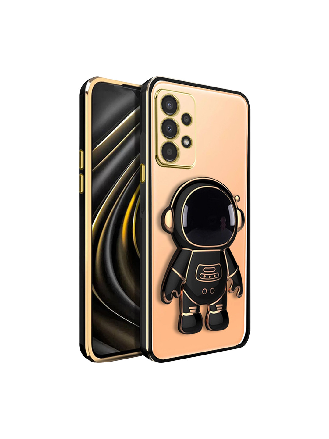 

Karwan Samsung A23 3D Astronaut Holster Phone Back Case With Folding Stand, Black