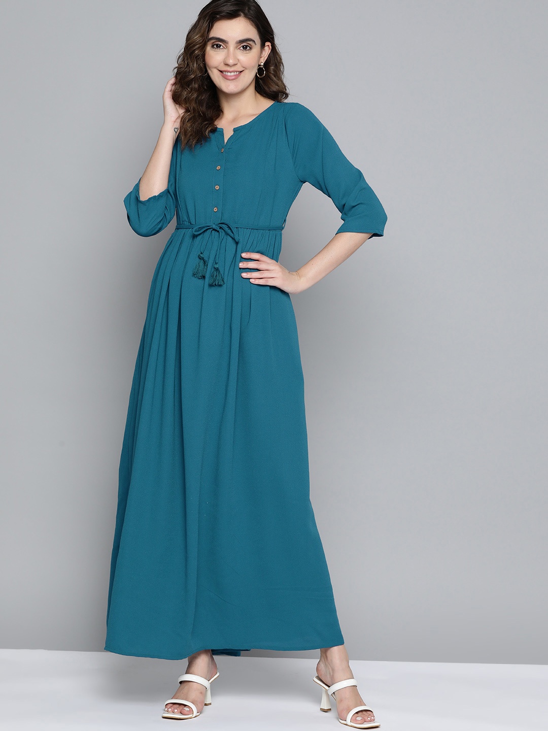

Mast & Harbour A-Line Maxi Dress, Turquoise blue