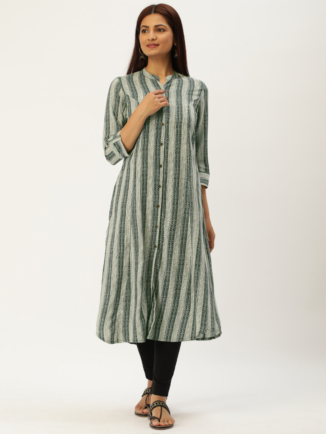 

AMUKTI Printed Kurta, Green