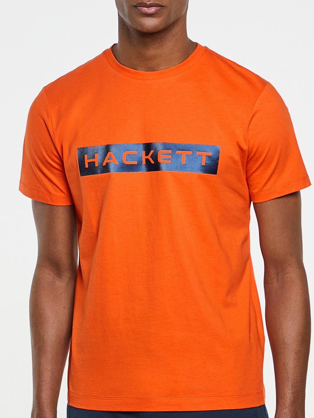 

HACKETT LONDON Typography Printed Cotton T-shirt, Orange