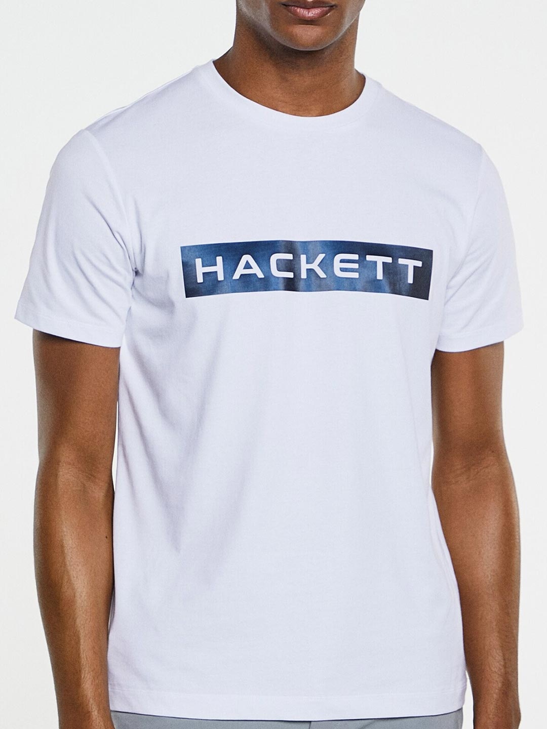 HACKETT LONDON Typography Printed Cotton T-shirt, White
