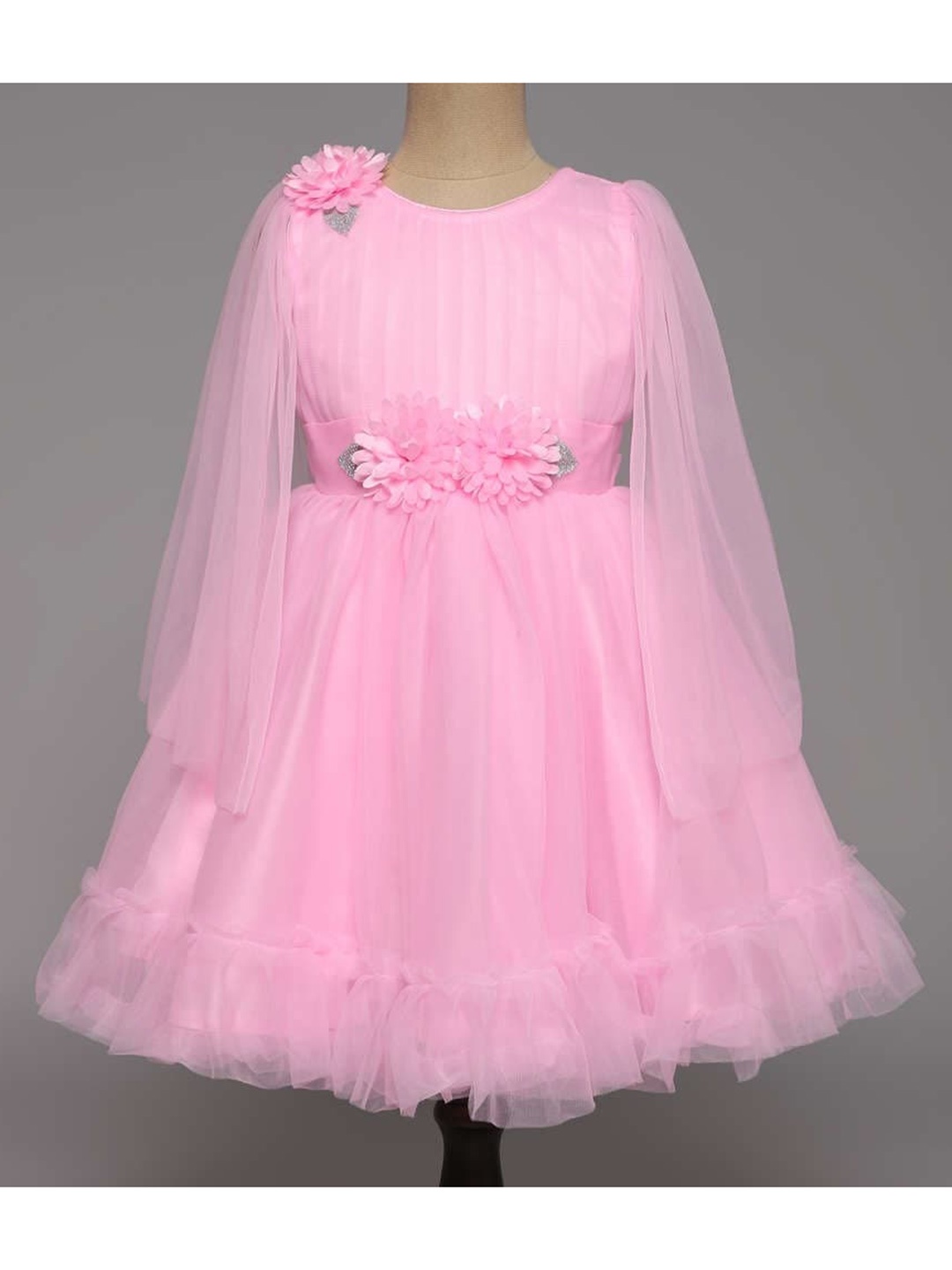 

The Magic Wand Girls Pleated Fit & Flare Maxi Dress, Pink