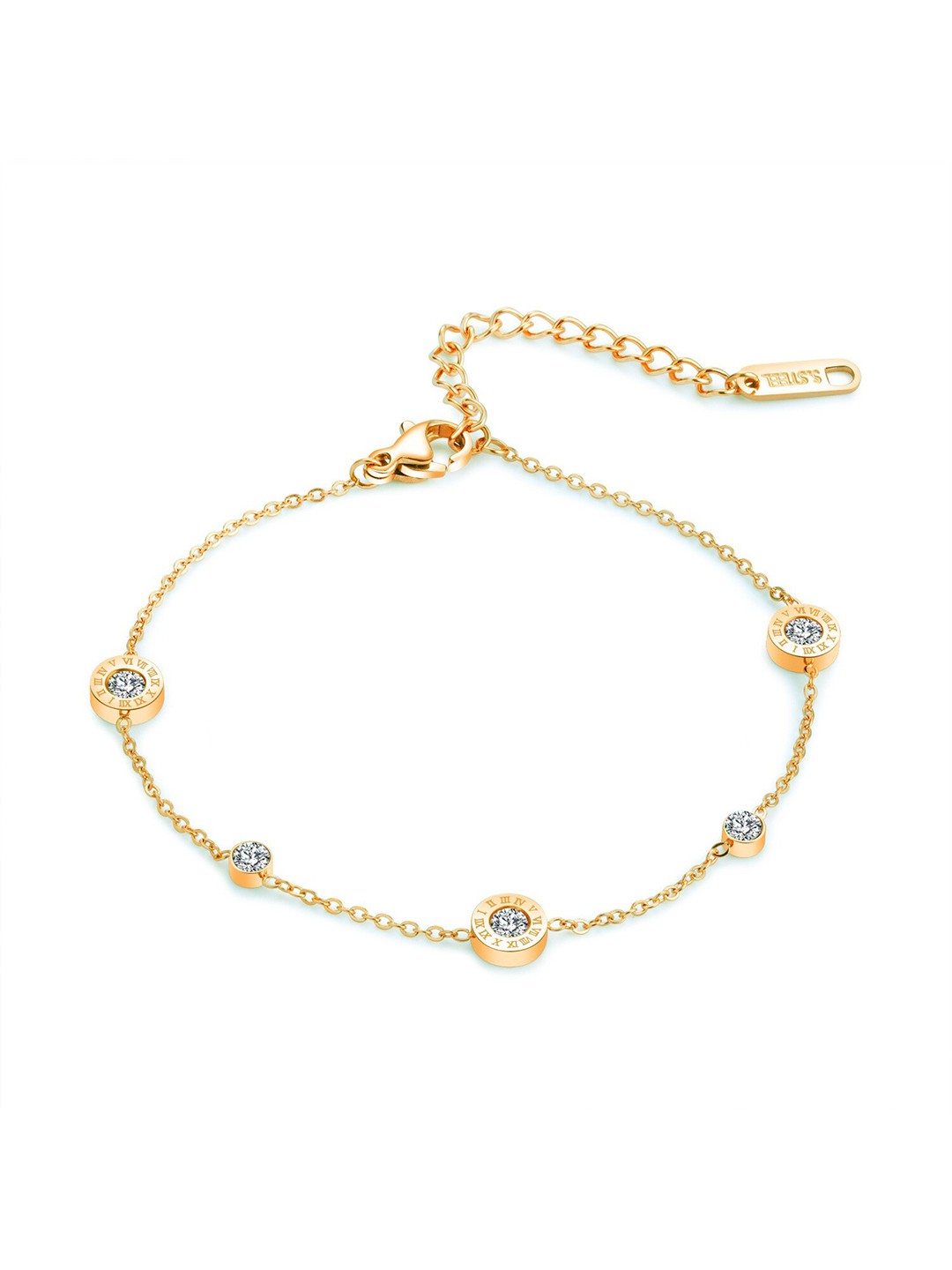 

MYKI Women Gold-Plated Cubic Zirconia Charm Bracelet