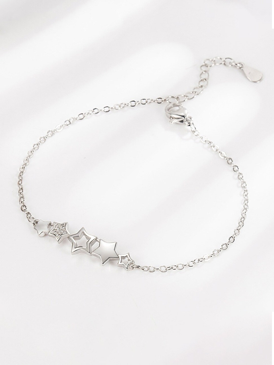 

MYKI Women Silver-Plated Cubic Zirconia Charm Bracelet