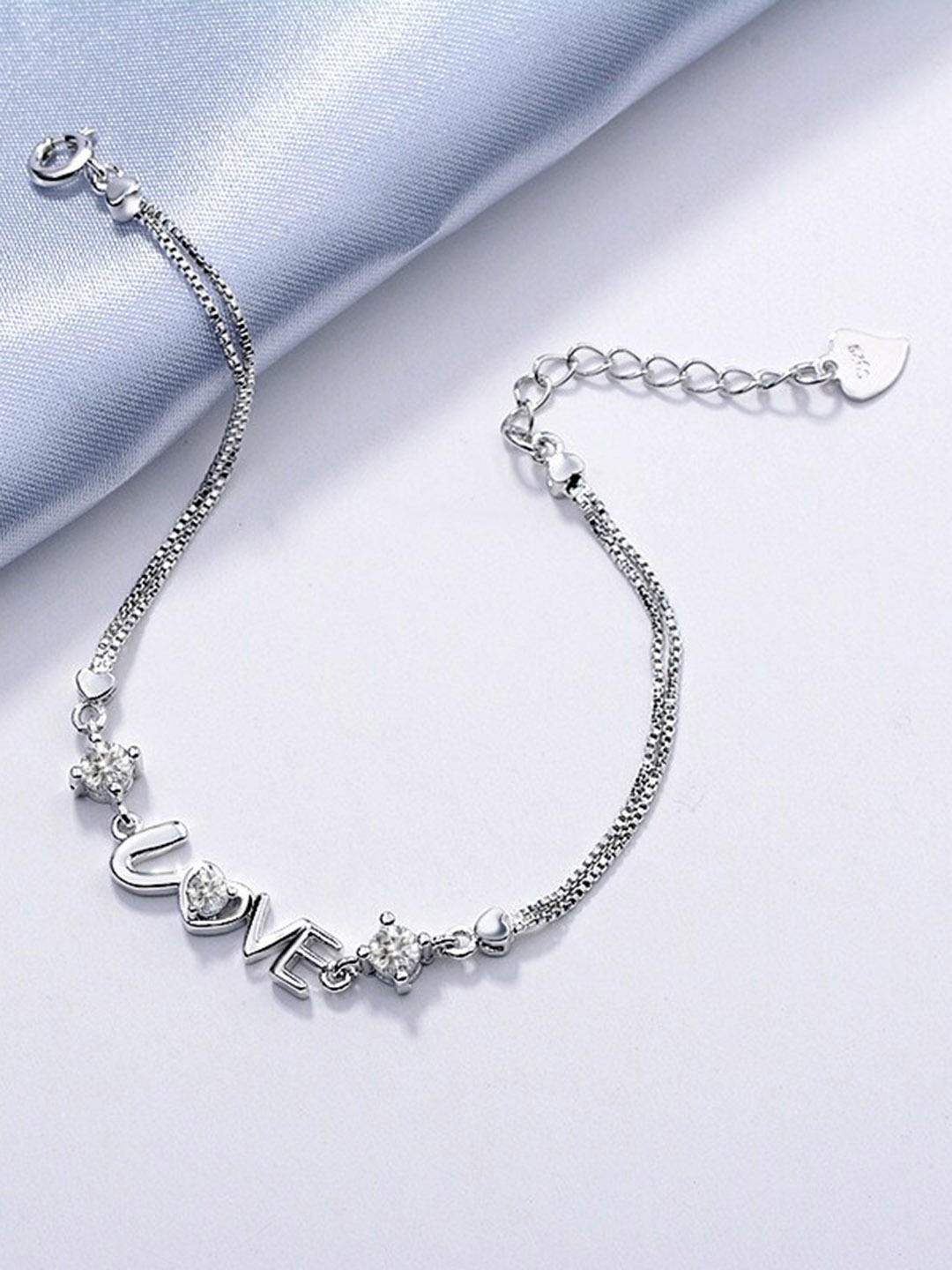 

MYKI Cubic Zirconia Silver-Plated Wraparound Bracelet, White