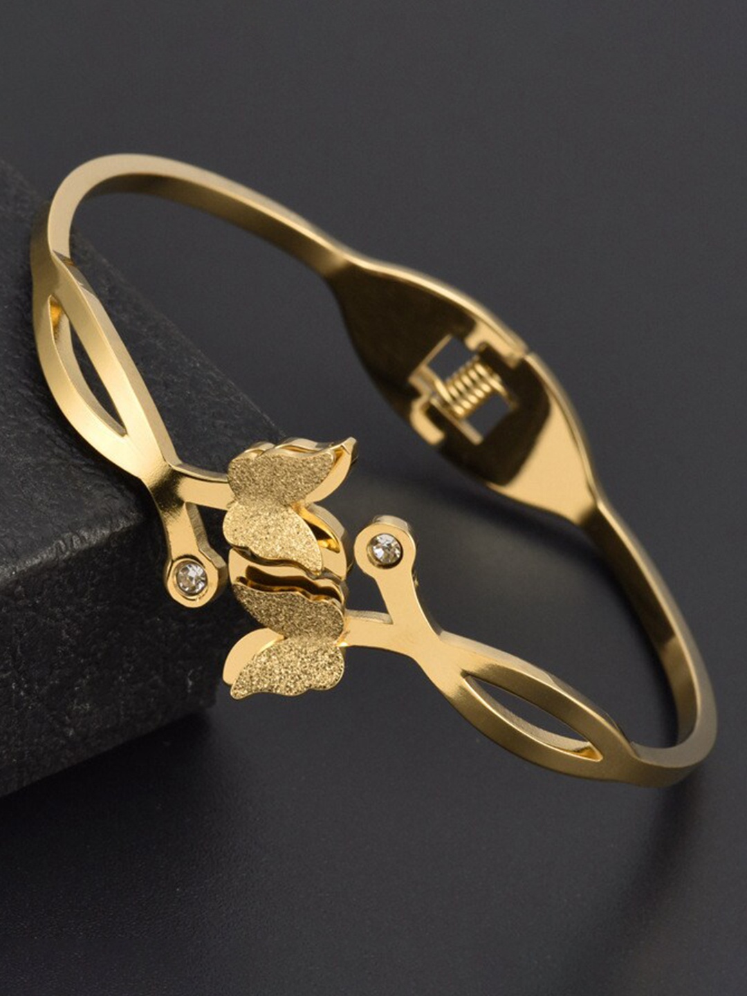 

MYKI Gold-Plated Cubic Zirconia Kada Bracelet