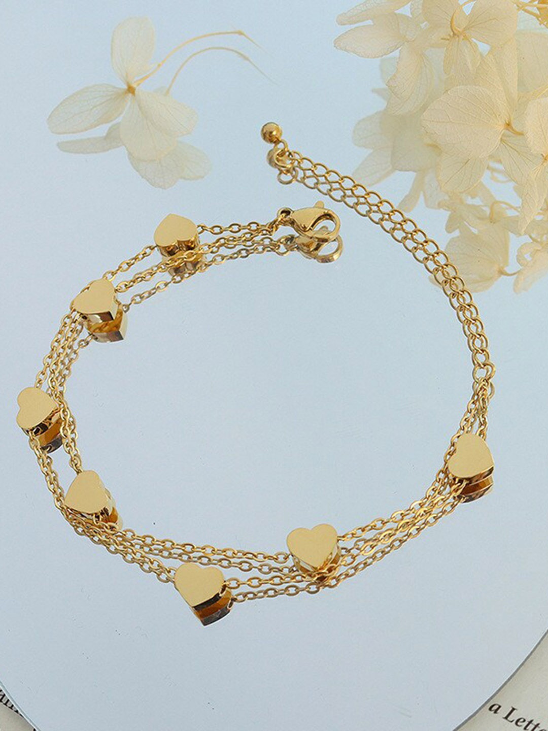 

MYKI Women Gold-Plated Cubic Zirconia Link Bracelet