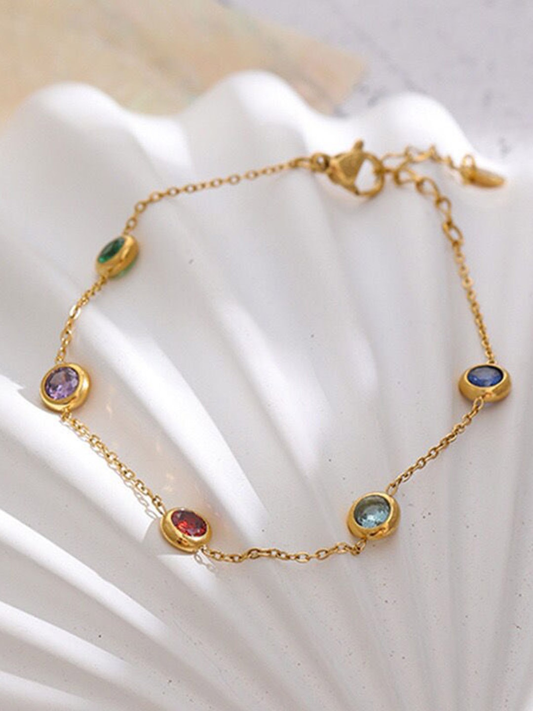 

MYKI Gold-Plated Cubic Zirconia Link Bracelet
