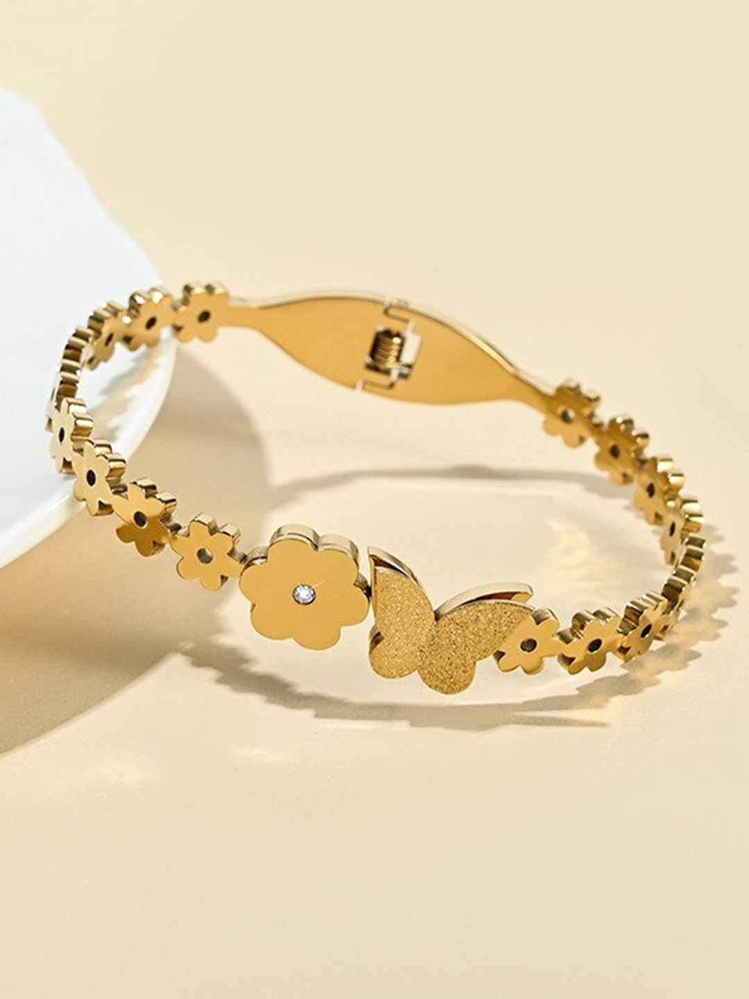 

MYKI Gold-Plated Cubic Zirconia Kada Bracelet