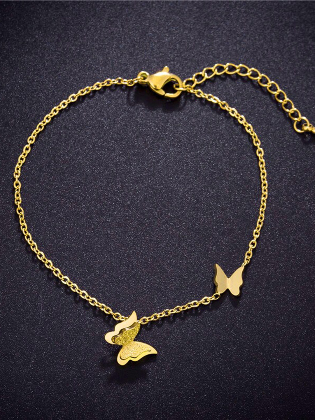 MYKI Women Gold-Plated Butterfly Link Bracelet