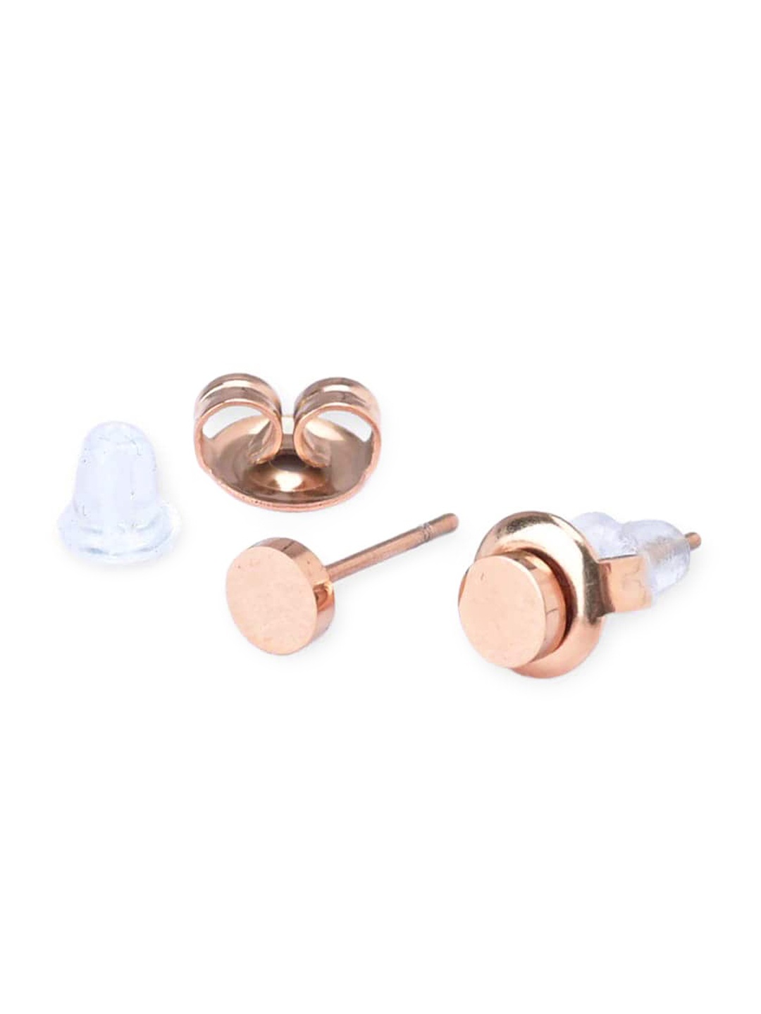 

PALMONAS 18kt Rose Gold-Plated Contemporary Studs Earrings