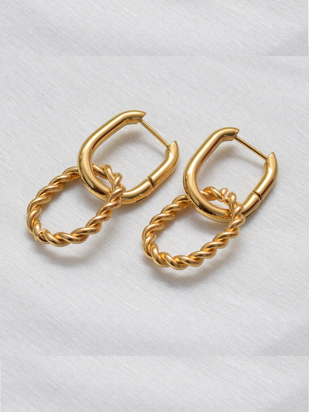 

PALMONAS 18kt Gold-Plated Contemporary Hoop Earrings