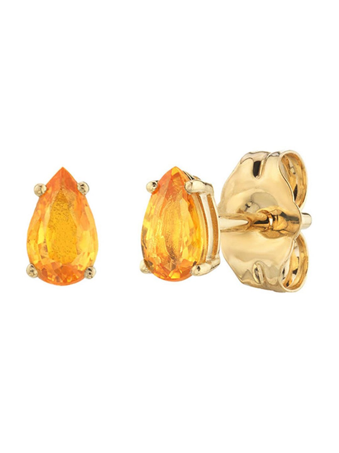 

PALMONAS Gold-Plated Teardrop Shaped Studs Earrings