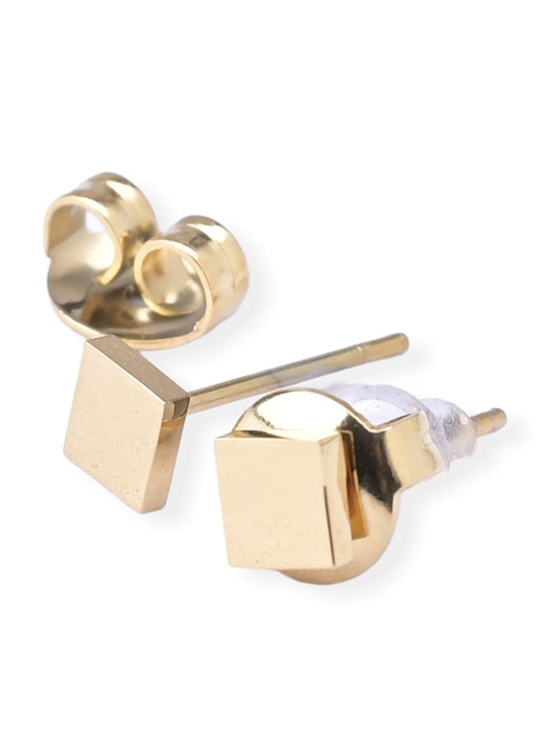 

PALMONAS Gold-Toned Contemporary Studs Earrings