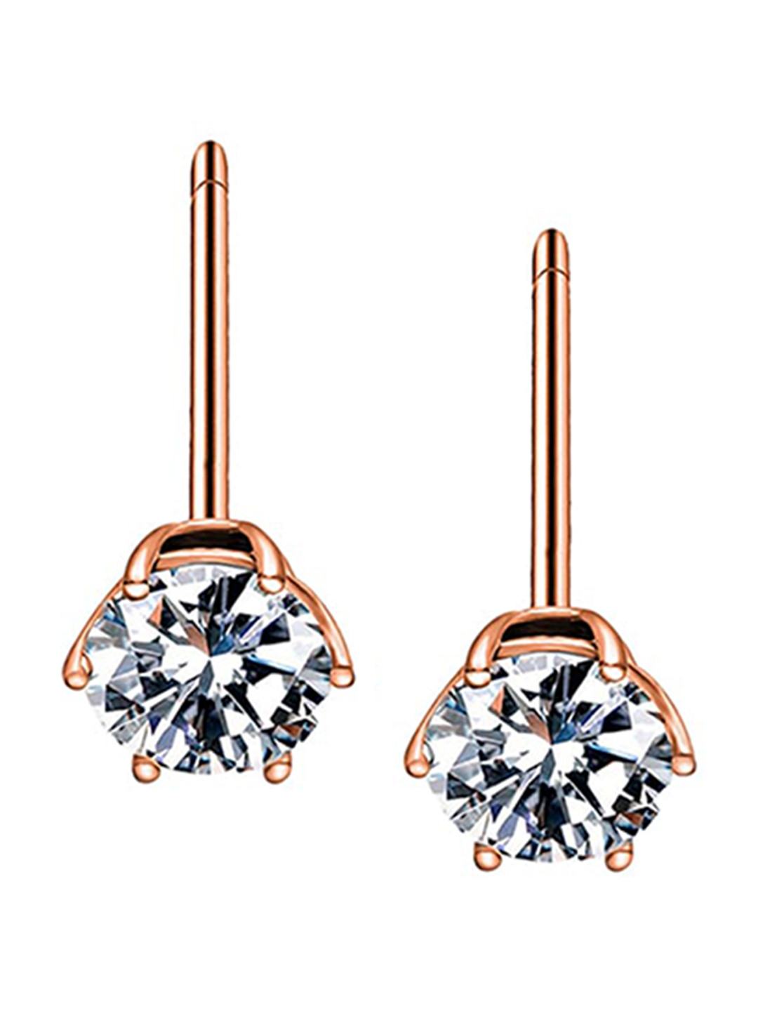 

PALMONAS Rose Gold-Plated Contemporary Studs Earrings