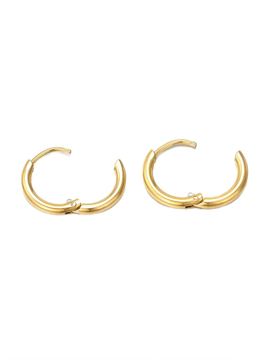 

PALMONAS Gold-Plated Contemporary Hoop Earrings