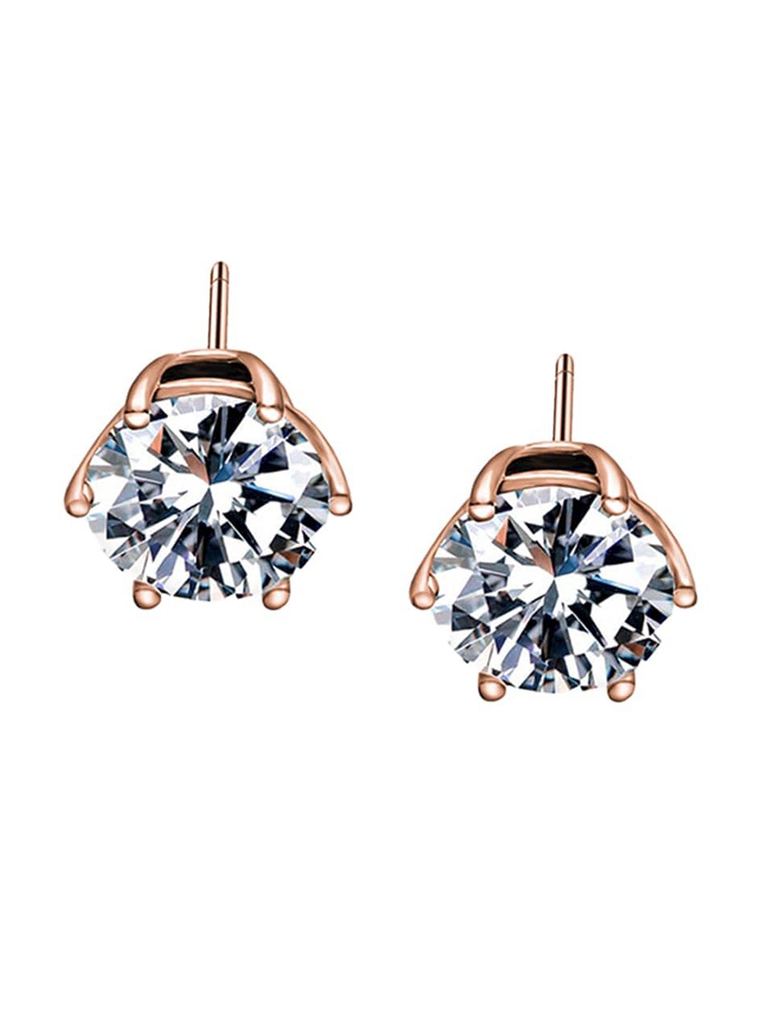 

PALMONAS Rose Gold-Plated Contemporary Studs Earrings