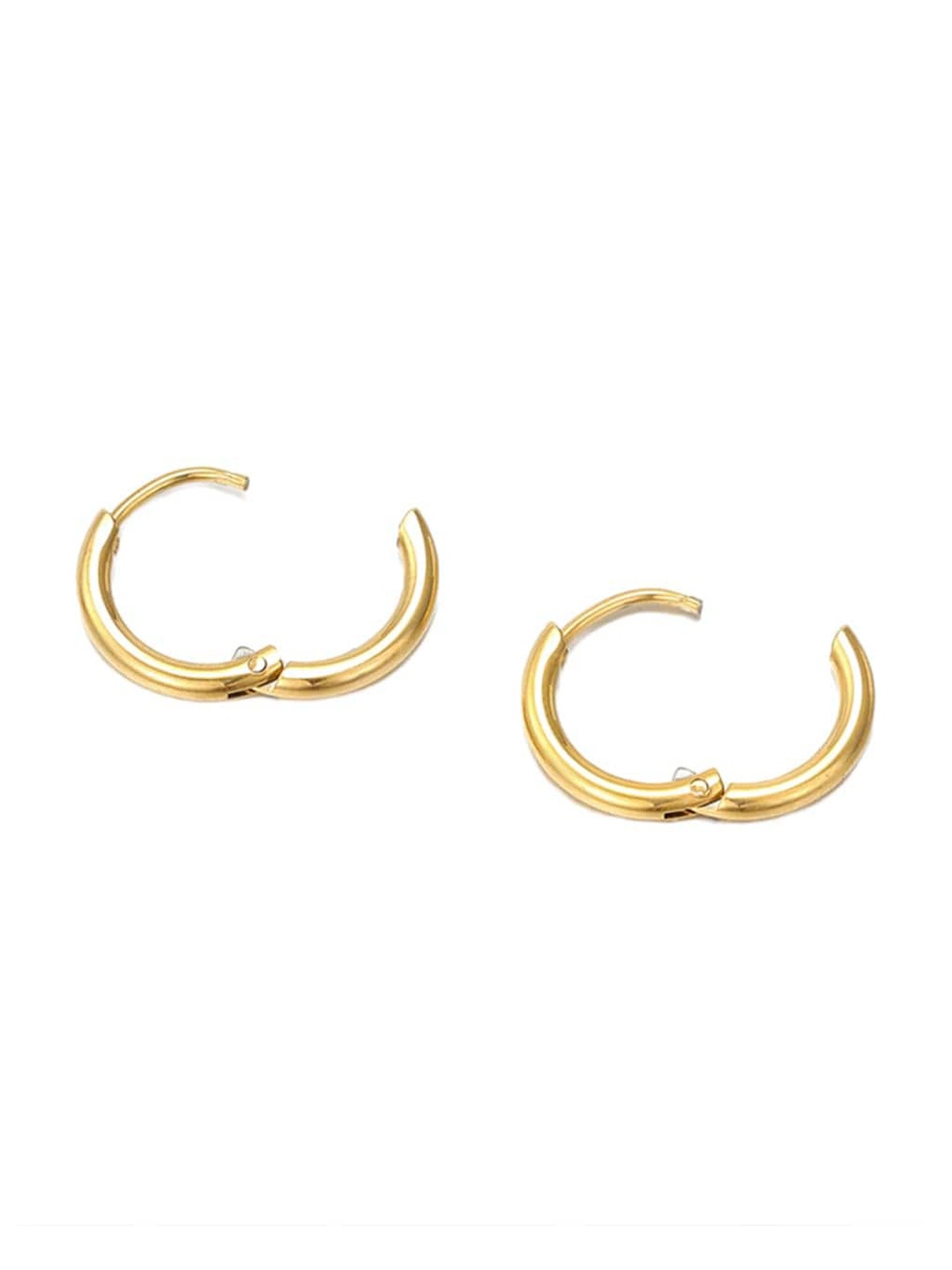 

PALMONAS Gold-Plated Cubic Zirconia Contemporary Half Hoop Earrings