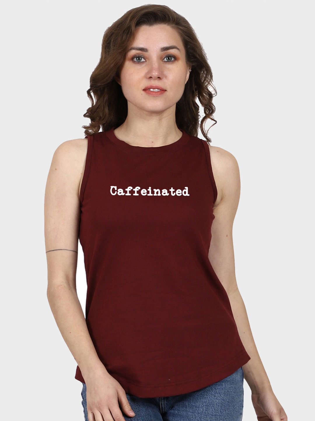 

T-SHIRT TRUCK Typography Printed T-shirt, Maroon