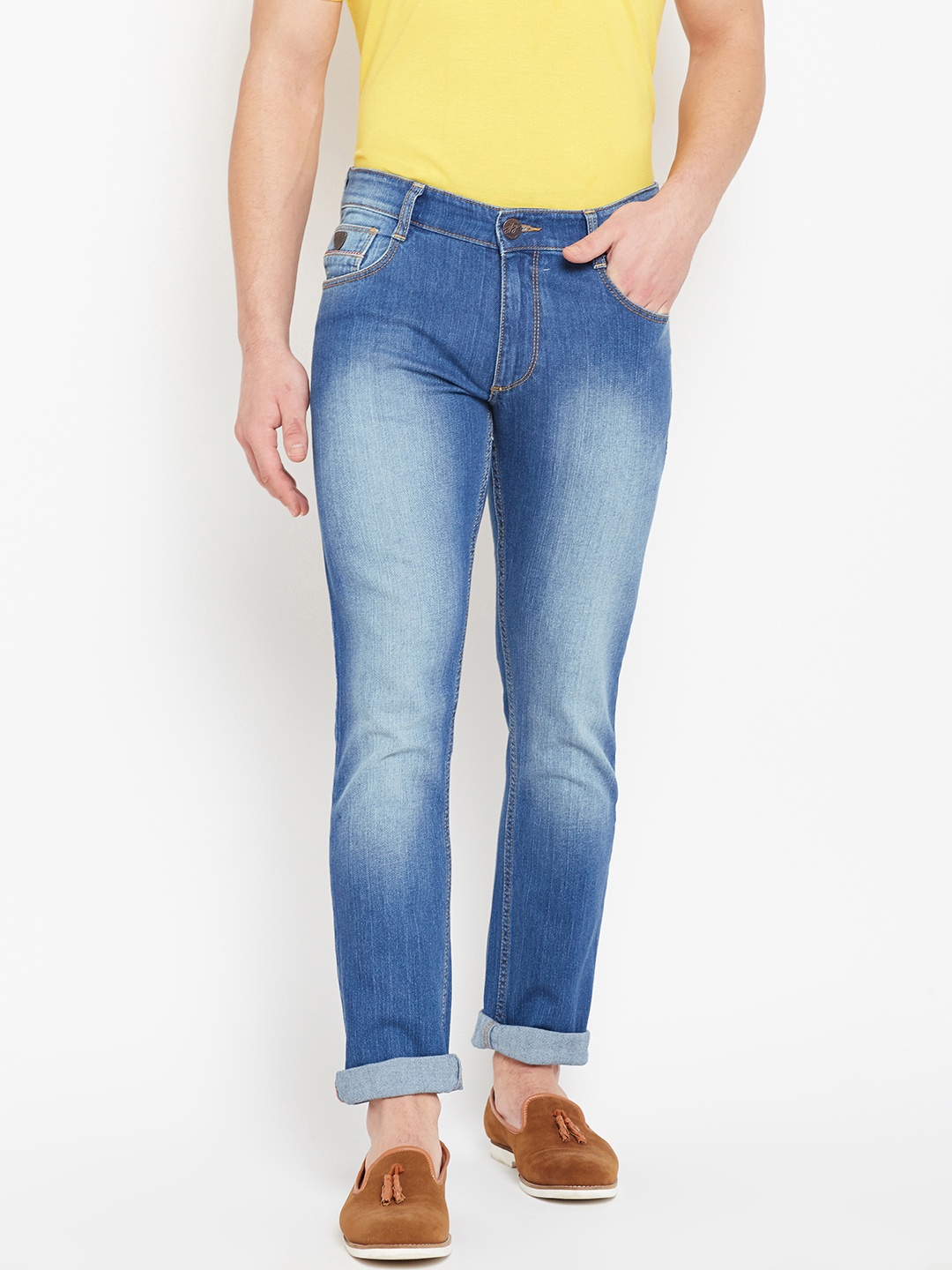 

John Players Men Blue Slim Fit Low-Rise Clean Look Jeans