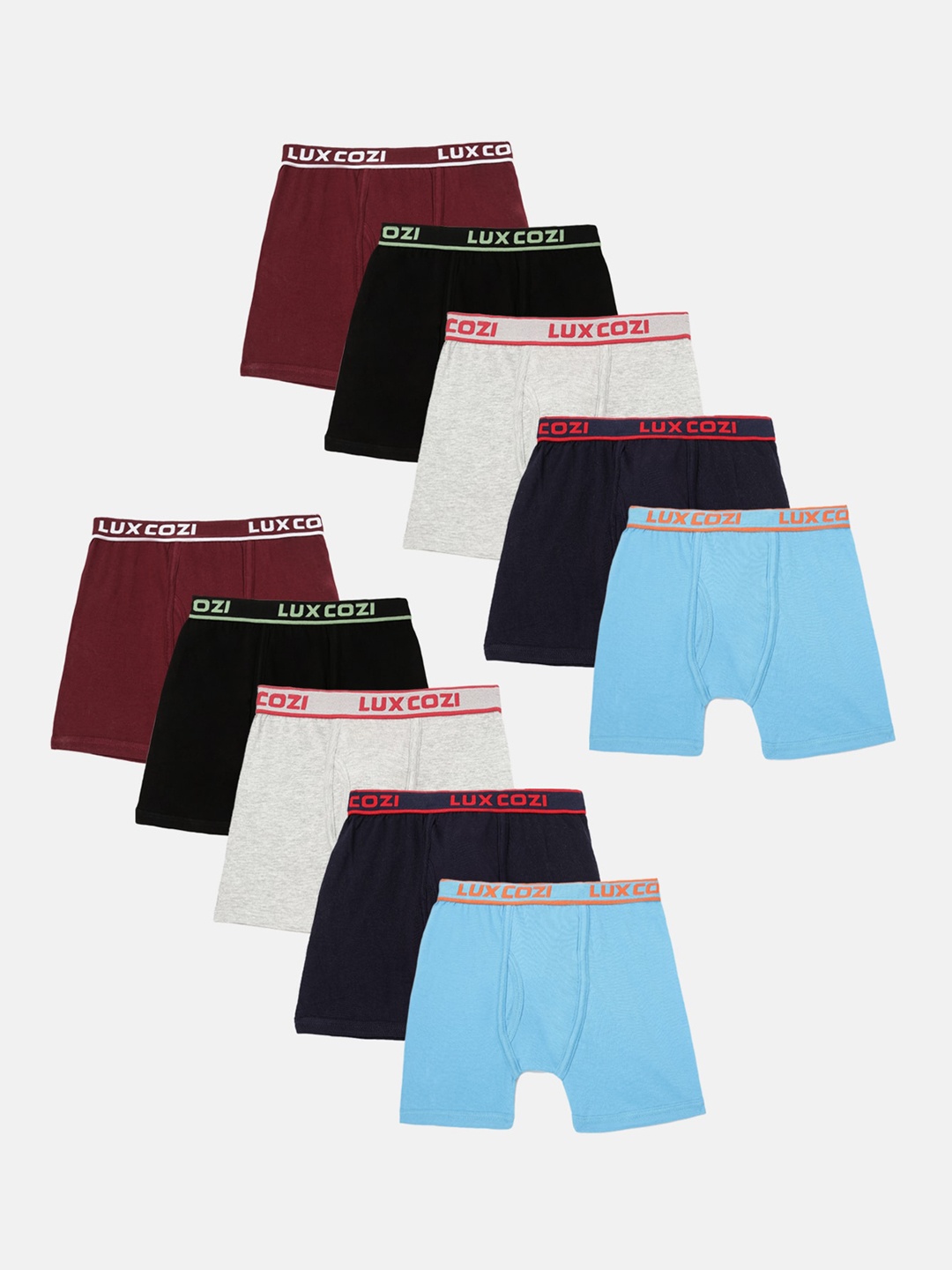 

Lux Cozi Boys Pack of 10 Assorted Moisture-Wicking Trunks
