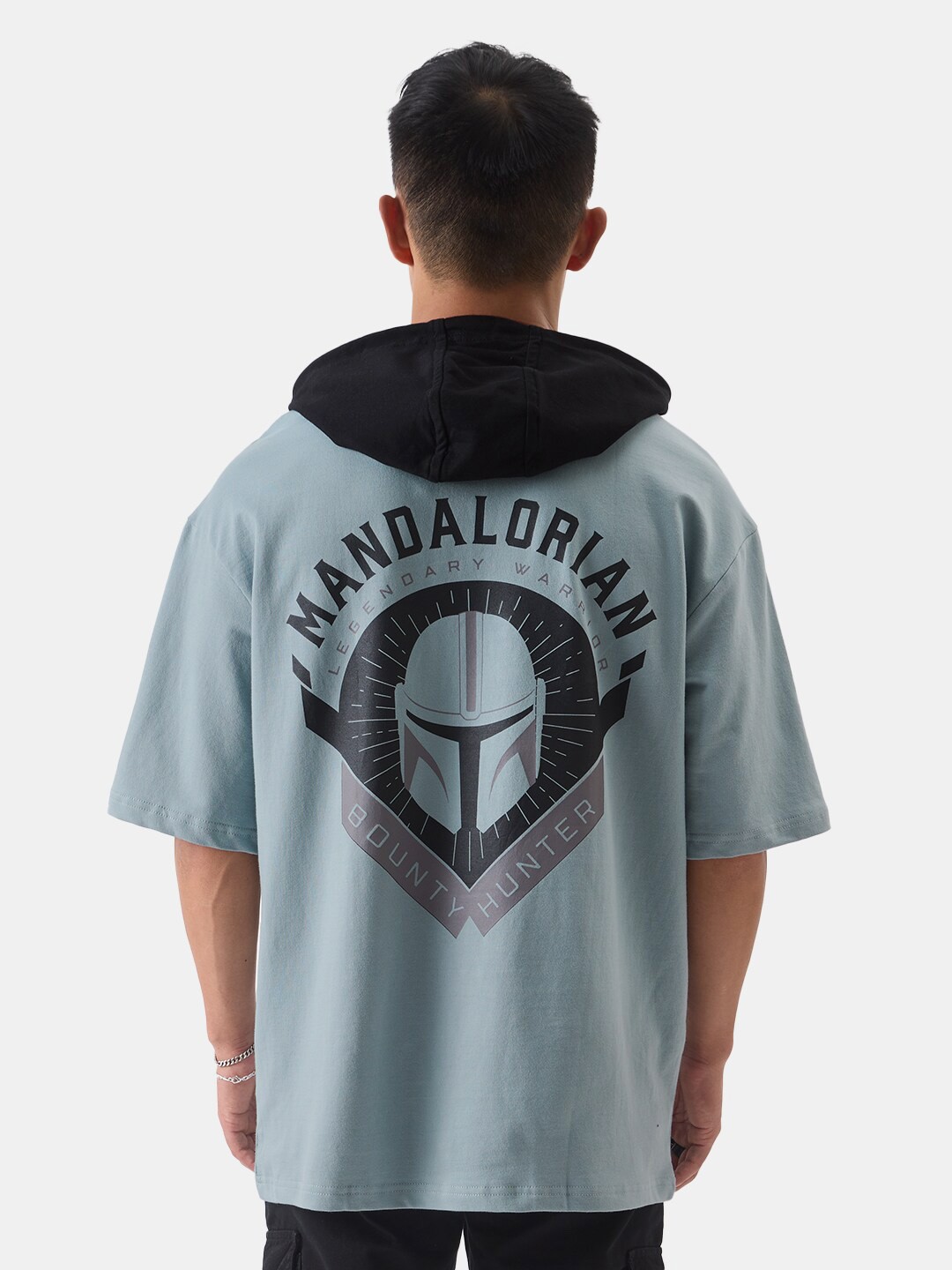 

The Souled Store Star Wars Printed Hooded Pure Cotton T-shirt, Grey