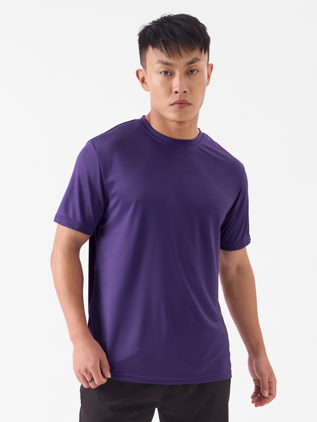 

The Souled Store Round Neck Slim Fit T-shirt, Purple
