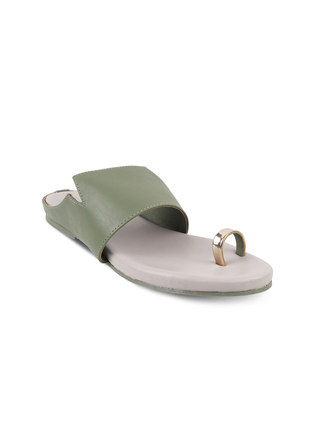 

PEPPER Cut-Out One Toe Flats, Sea green