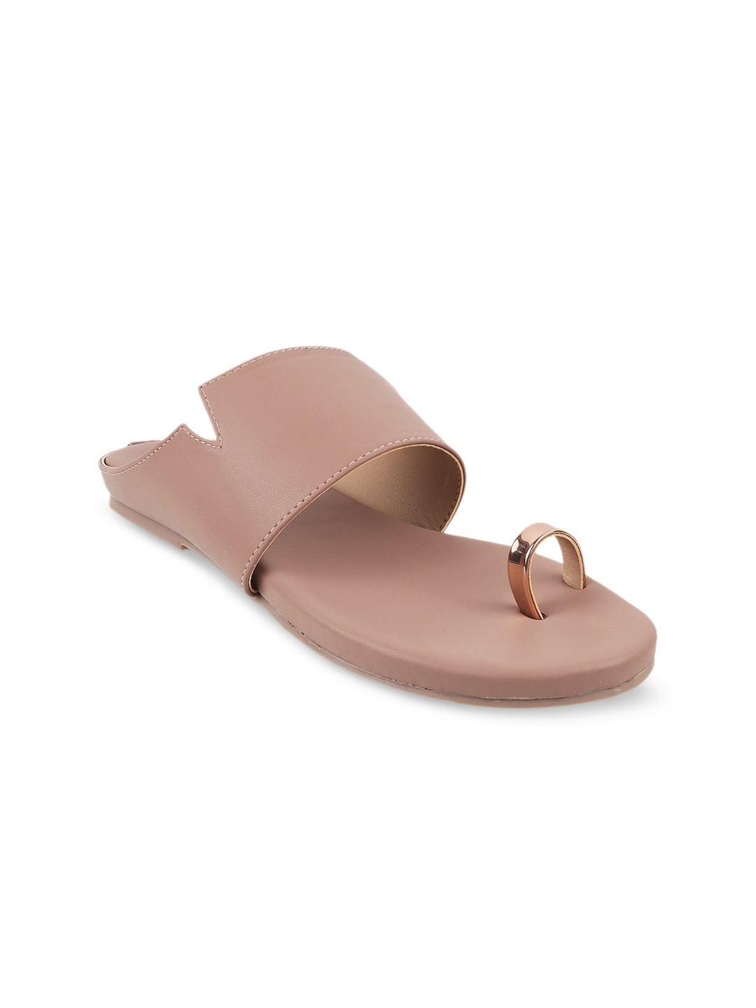 

PEPPER Cut-Out One Toe Flats, Peach