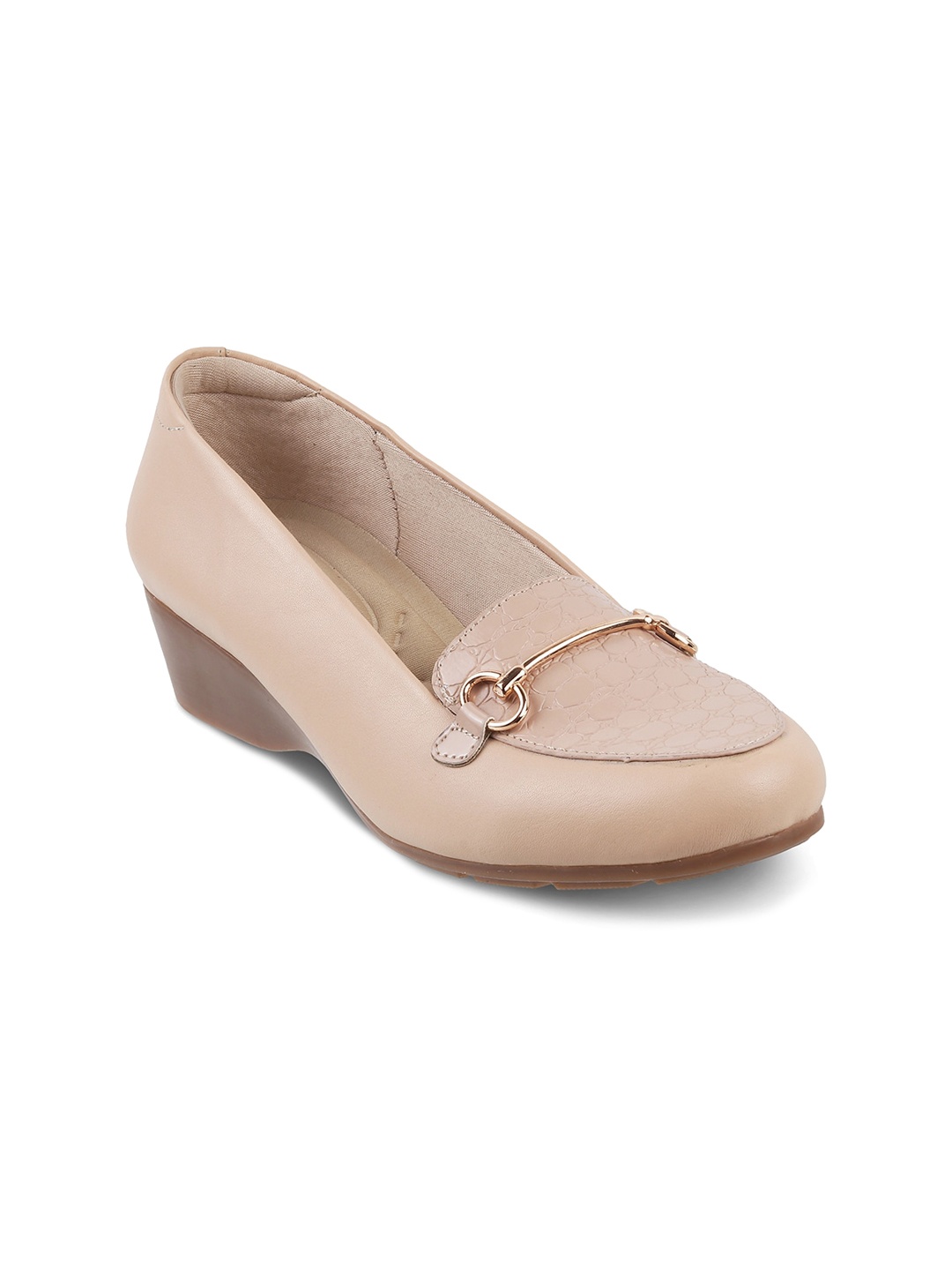 

PEPPER Beige PU Party Wedge Pumps with Bows