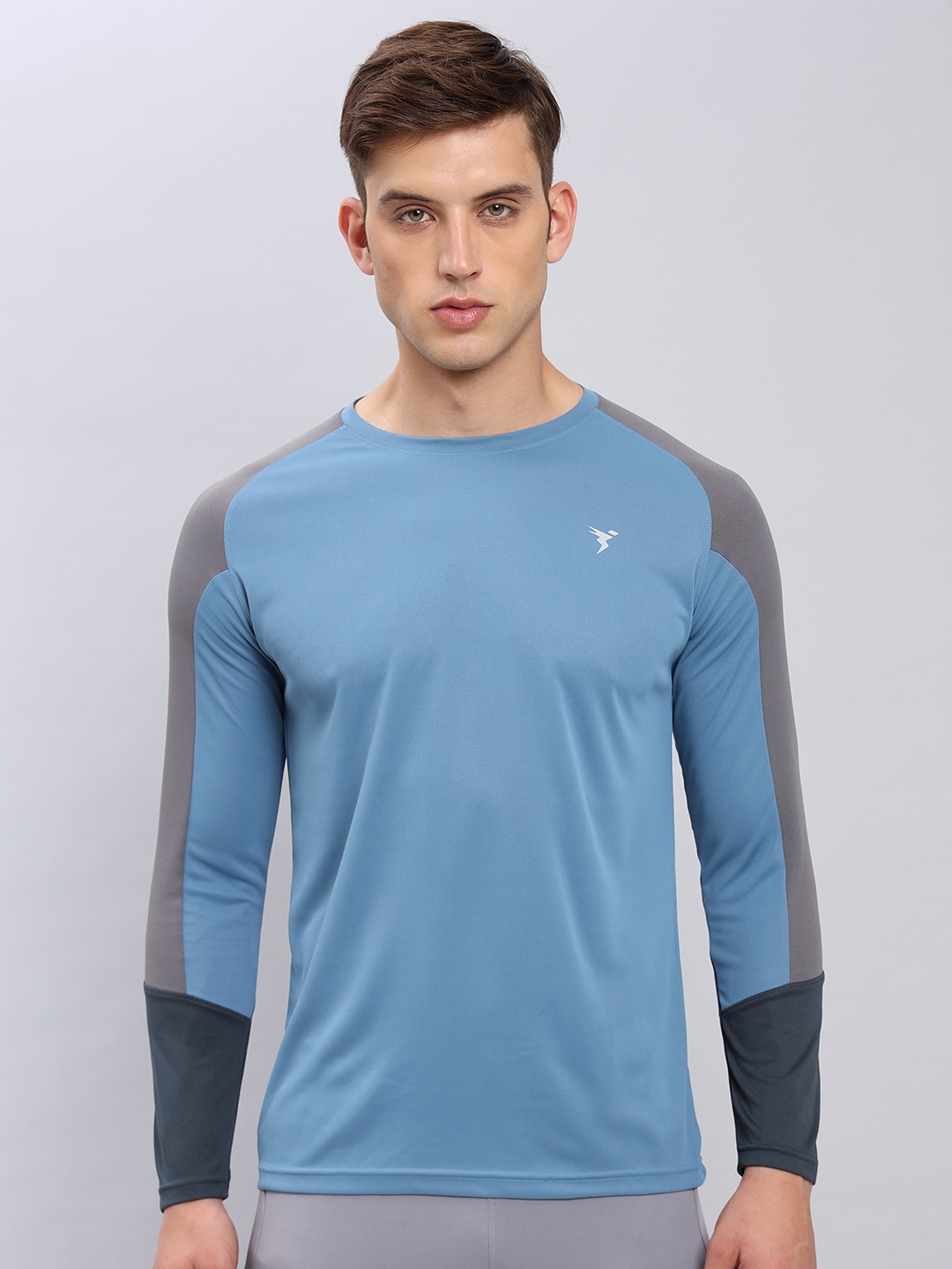 

Technosport Colourblocked Antimicrobial Slim Fit Sports T-shirt, Blue