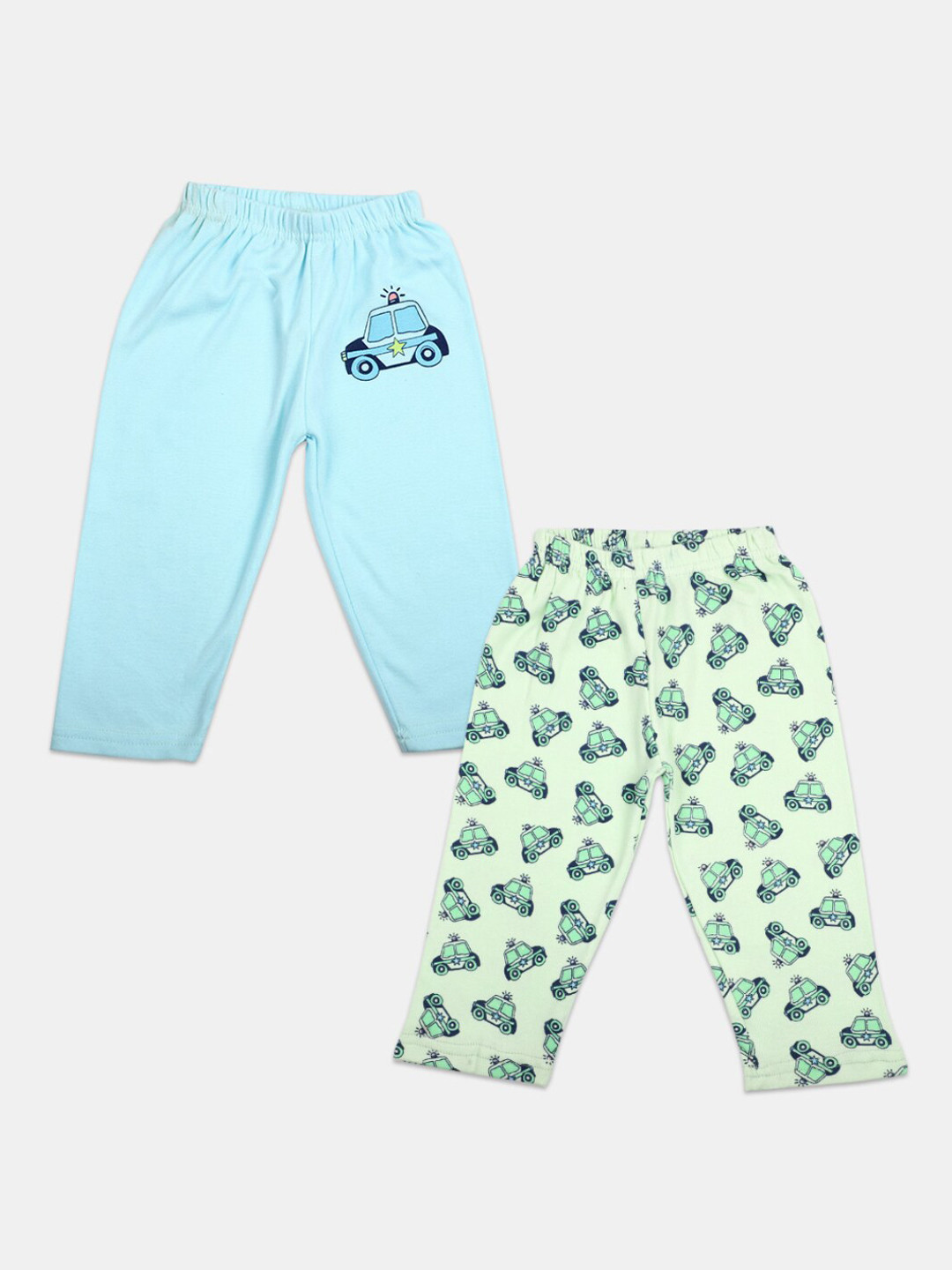 

V-Mart Infant Boys Pack Of 2 Printed Cotton Lounge Pants, Blue
