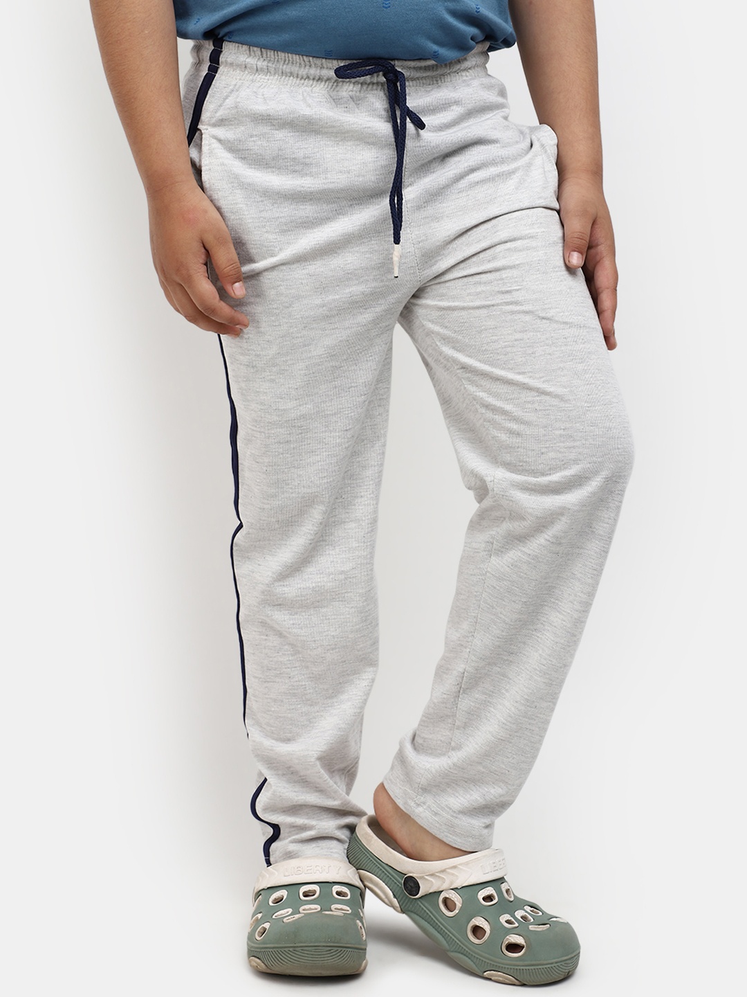 

V-Mart Boys Mid-Rise Lounge Pants, Grey melange