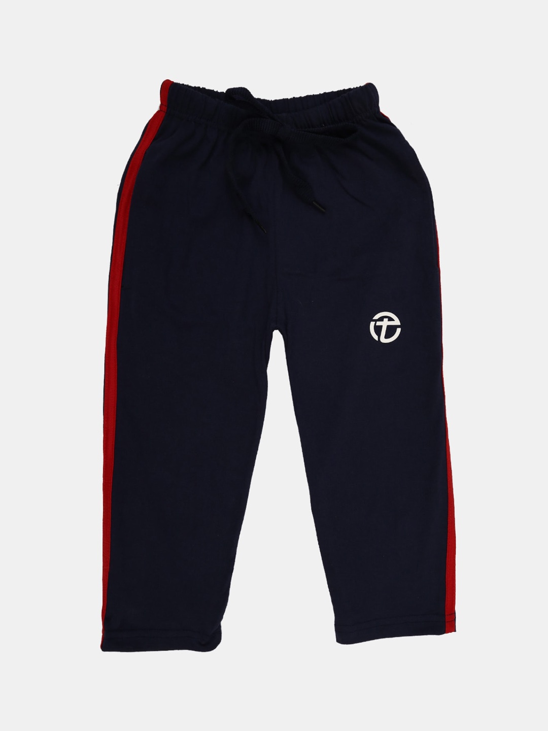 

V-Mart Boys Mid-Rise Cotton Track Pants with Side Taping, Navy blue