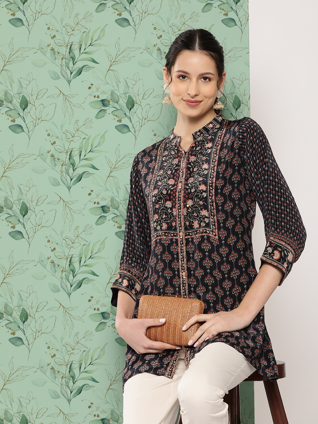

Nayam By Lakshita Printed Kurti, Charcoal