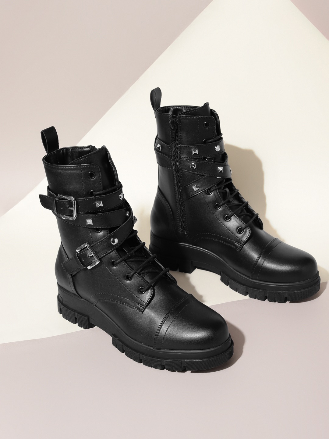 

Truffle Collection Women High-Top Platform-Heeled Winter Boots, Black