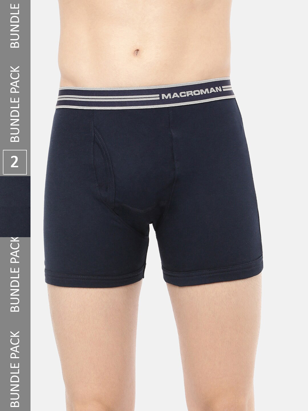 

Macroman M-Series Men Pack of 2 Anti Microbial Finish Cotton Trunks 8903978059648, Navy blue
