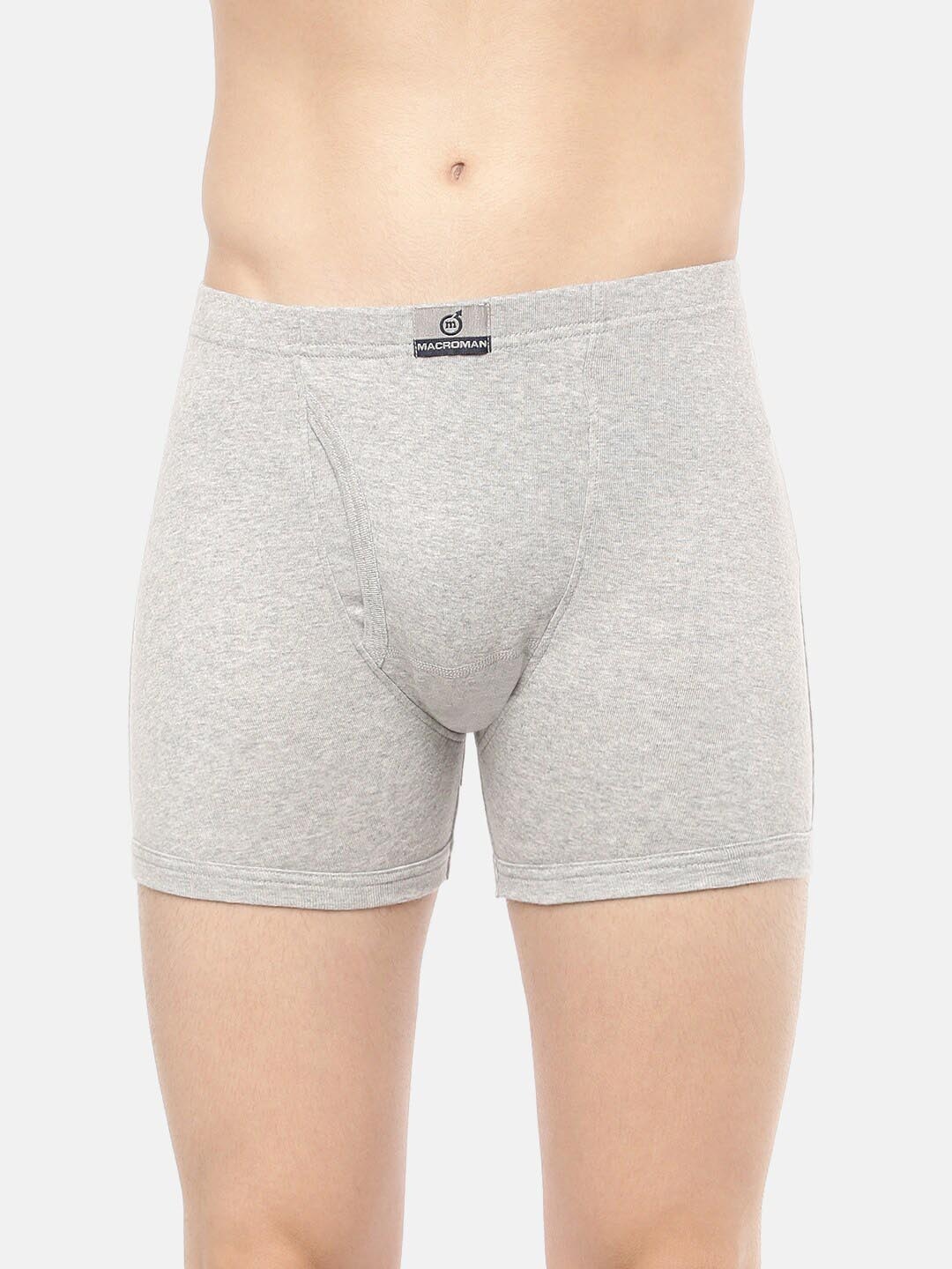 

Macroman M-Series Men Pack of 2 Anti-Microbial Finish Cotton Trunk, Grey melange