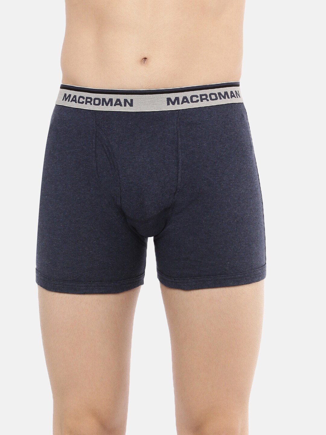 

Macroman M-Series Men Cotton Anti-Microbial Long Lasting Comfort Outer Elasticated Trunk, Navy blue
