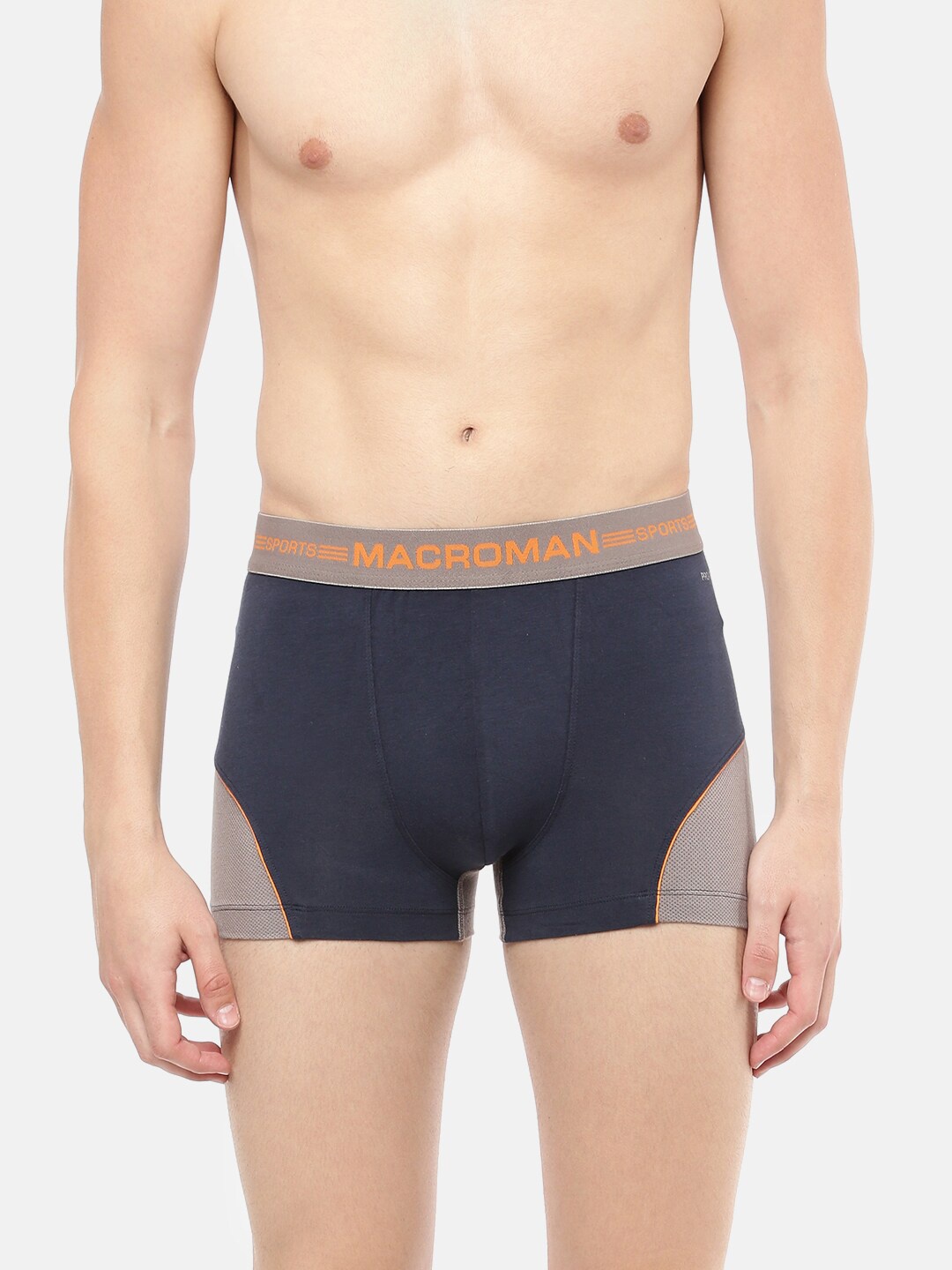 

Macroman M-Series Men Cotton Long Lasting Comfort Outer Elasticated Trunk, Navy blue