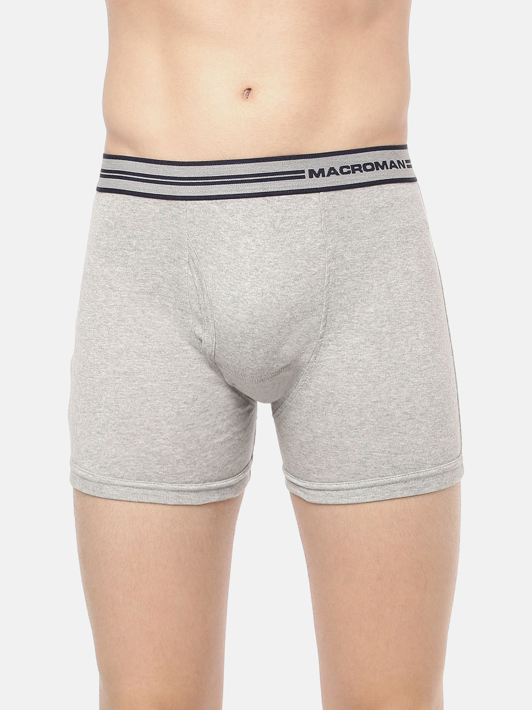 

Macroman M-Series Men Mid-Rise Valentino Classic Pure Cotton Trunk, Grey melange