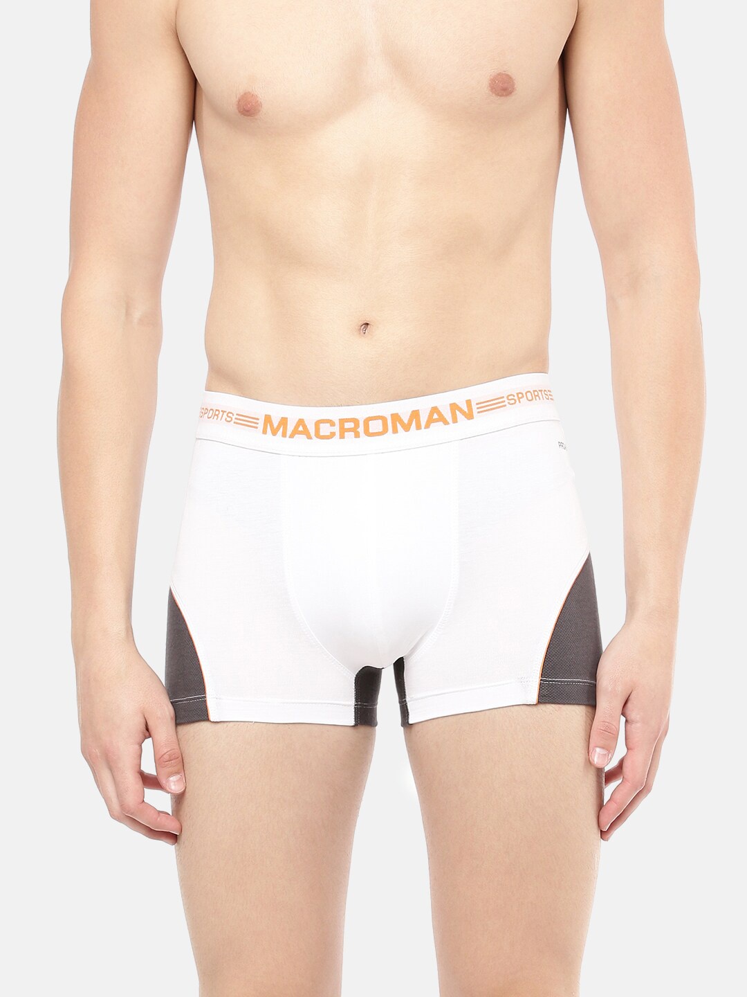 

Macroman M-Series Men Colourblocked Mid-Rise Cotton Trunk, White